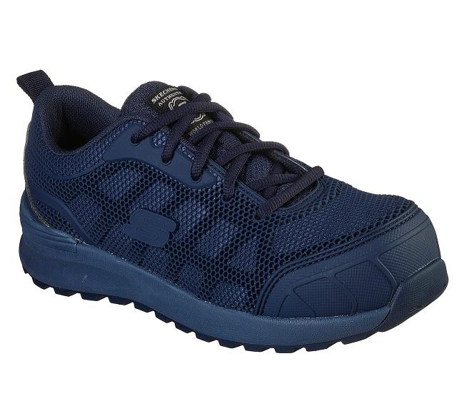 Zapatos de Trabajo Skechers Mujer - Bulklin Comp Toe Azul Marino AOTNH9234